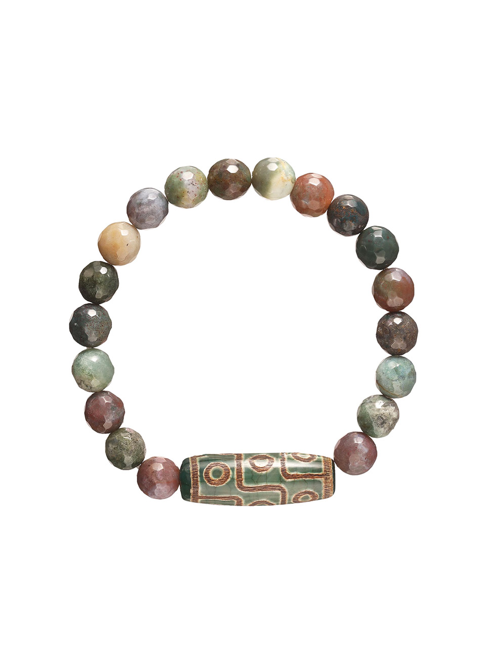 Jaspis Armband mit Dzi Perle