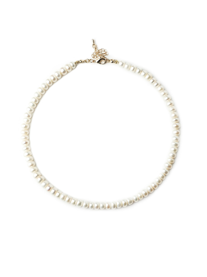 Weißer Perlen-Choker D5026
