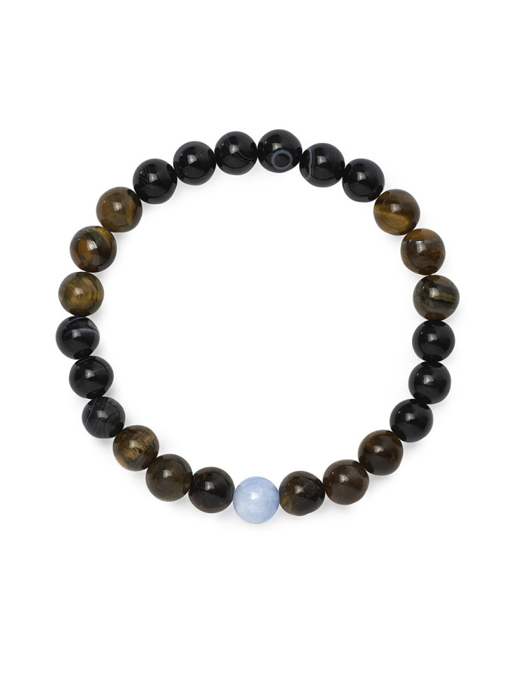 Herrenarmband mit Aquamarin D4505