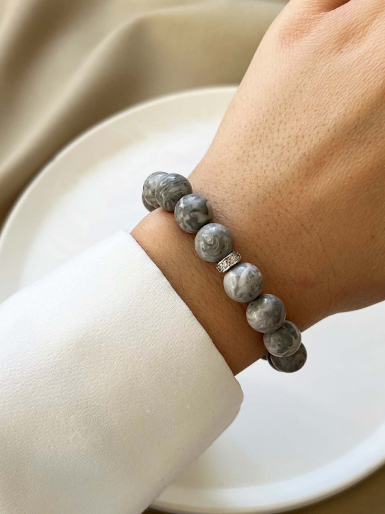 Graues Armband mit Jaspis 4455