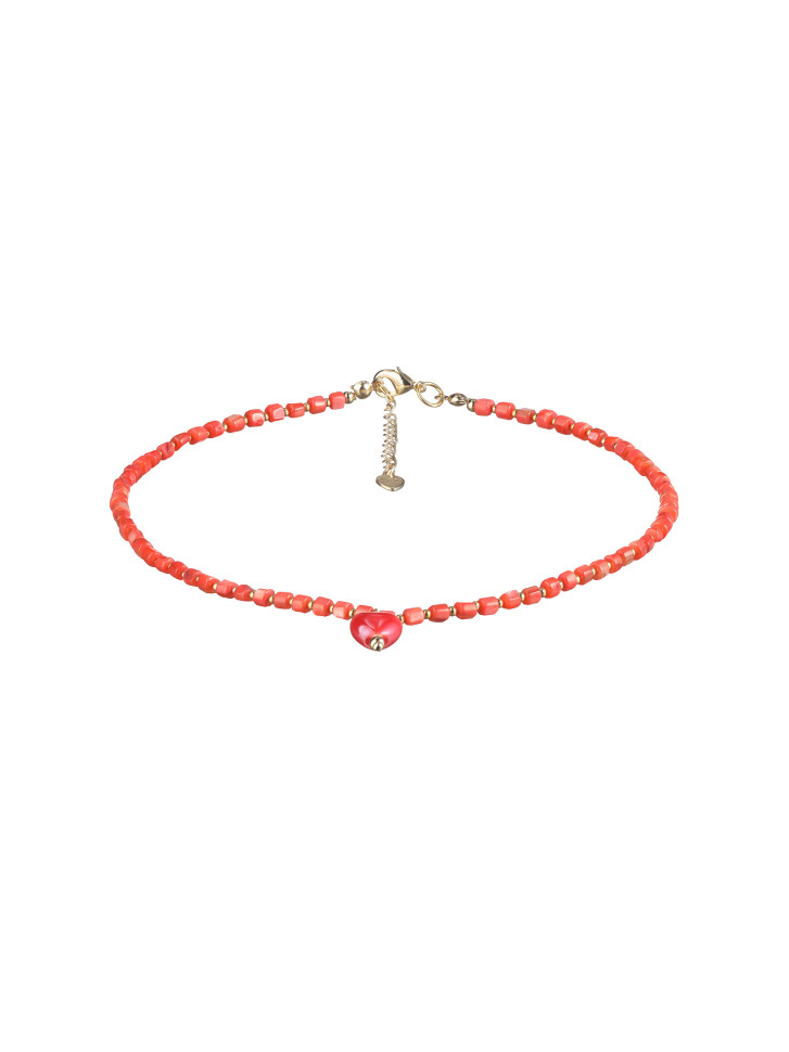 Perlmutt-Halsband mit Herzanhänger D5024