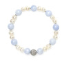 Perlen- und Aquamarin-Armband D5035