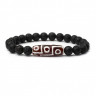 Herrenarmband aus Lava mit Dzi-Perle D4998