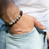 Herrenarmband mit Jade und Tigerauge D4504