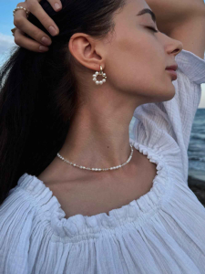 Choker mit Zirkonia und Perlen 5281