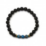 Herrenarmband aus natürlichen Lavasteinen und Apatit D4685