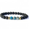 Herrenarmband aus natürlichen Lavasteinen und Apatit D4685