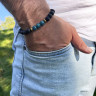 Herrenarmband aus natürlichen Lavasteinen und Apatit D4685