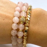 Set aus 3 rosa-goldenen Armbändern D4639