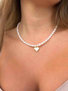 Choker with large pearls and pendant 5157