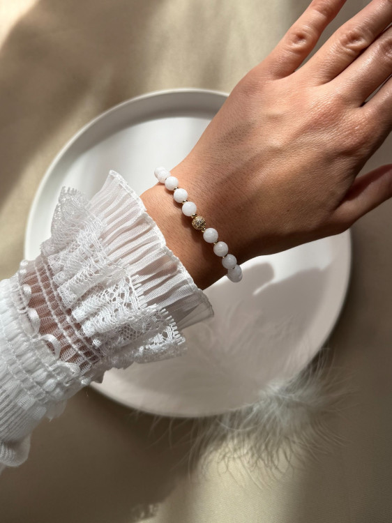Weißes Armband aus Nephrit 4997