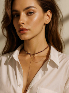 Garnet Choker Necklace 5522