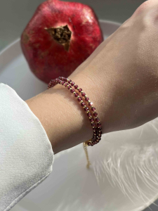 Double bracelet with garnet 5609