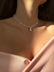 Strahlendes Kristall-Choker mit Ihrem Buchstaben 4778.