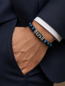 Lebijou bracelet with falcon eye and DZI bead 4895