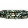 Set aus Herrenarmbändern aus grünem Jadeit D4918