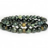 Set aus Herrenarmbändern aus grünem Jadeit D4918