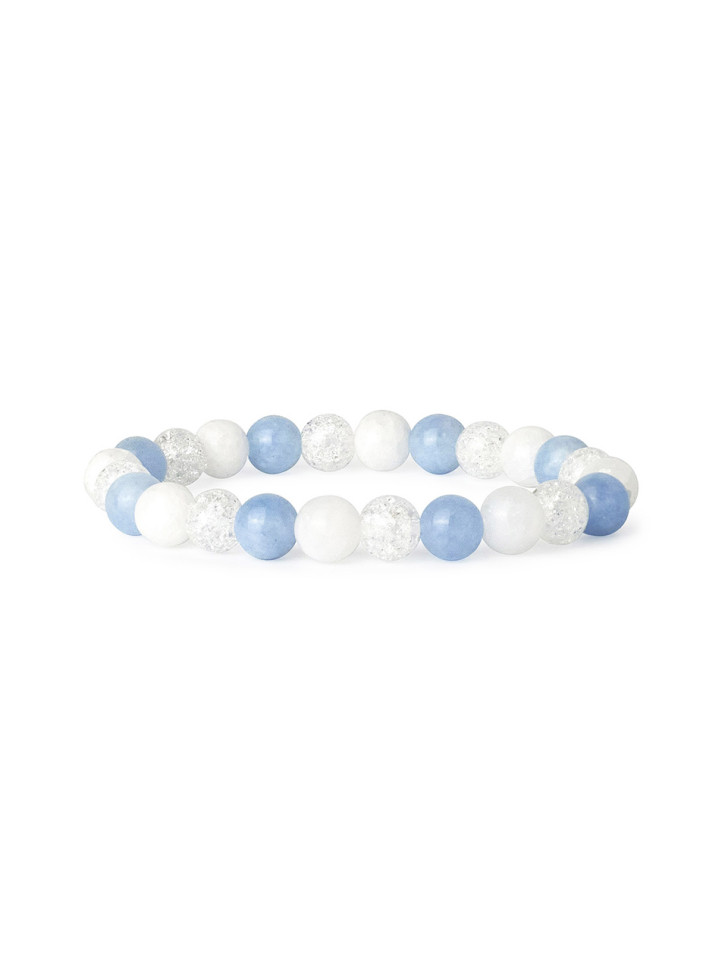 Armband aus Natursteinen Aquamarin, Bergkristall, Jade D4849