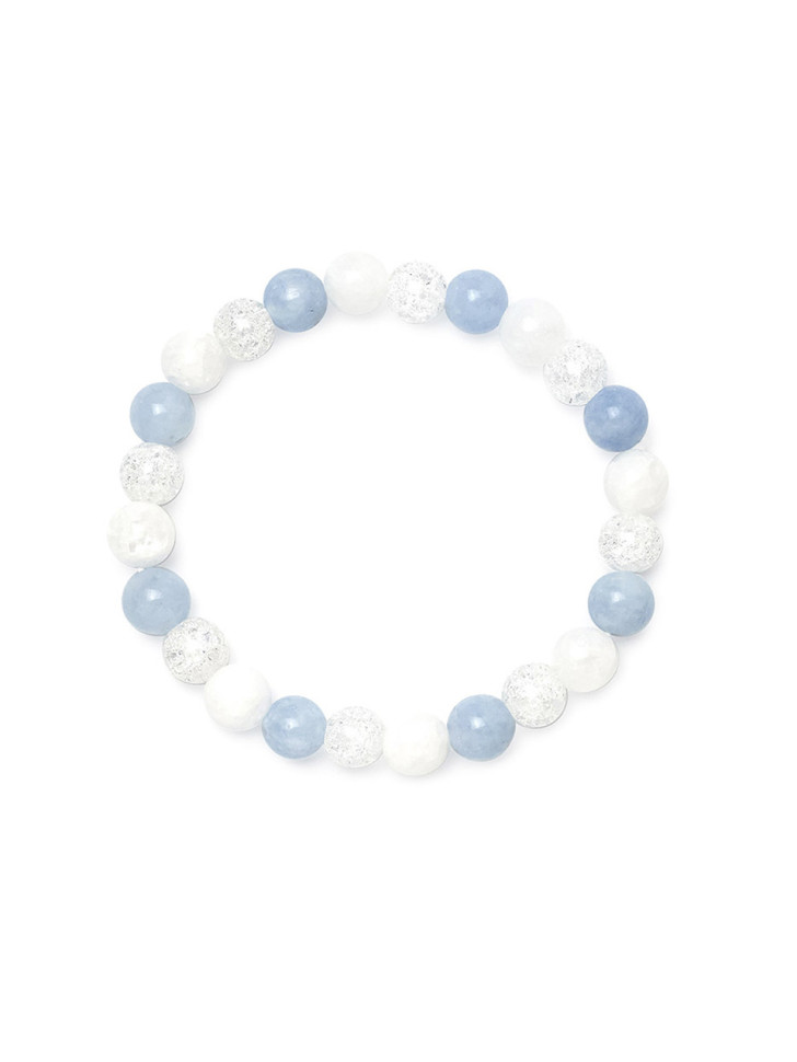 Armband aus Natursteinen Aquamarin, Bergkristall, Jade D4849