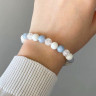 Armband aus Natursteinen Aquamarin, Bergkristall, Jade D4849
