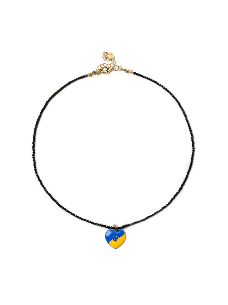 Choker aus Spinell mit Herzanhänger D5045