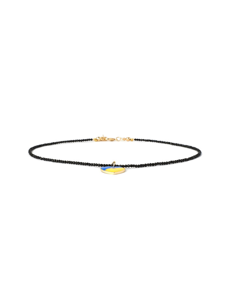 Choker aus Spinell mit Herzanhänger D5045