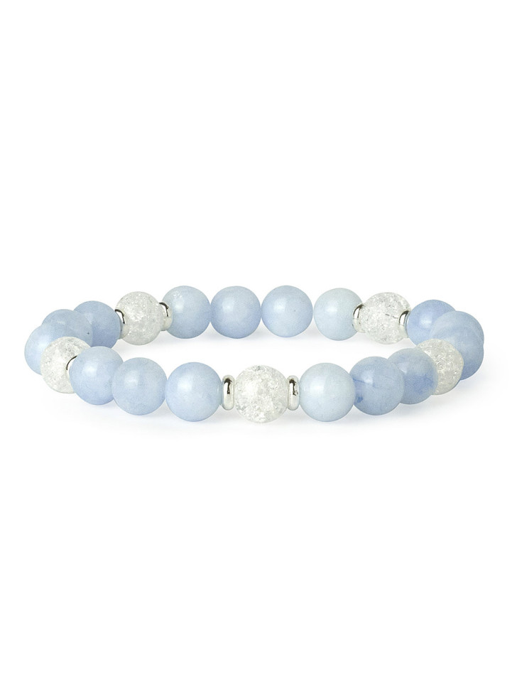 Armband mit Aquamarin und Bergkristall-Anhänger D4492