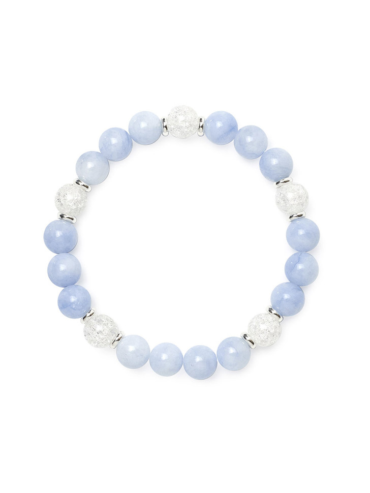 Armband mit Aquamarin und Bergkristall-Anhänger D4492