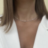 Silberner Zirkonia-Choker mit Perlen D5077