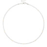 Silberner Zirkonia-Choker mit Perlen D5077