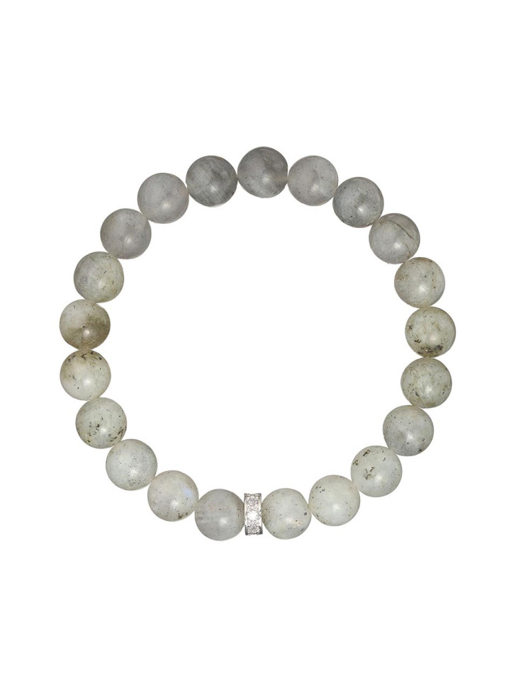 Damenarmband aus Mondstein mit Fianit-Steinen D4626