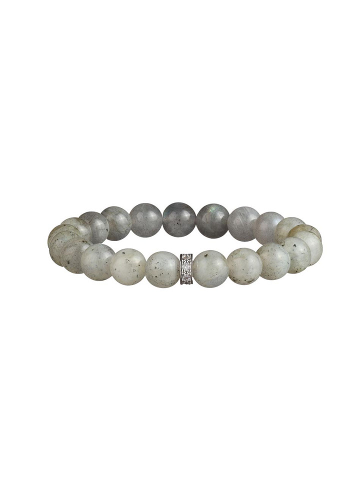 Damenarmband aus Mondstein mit Fianit-Steinen D4626