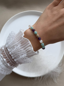 Aquarius Zodiac Gemstone Bracelet