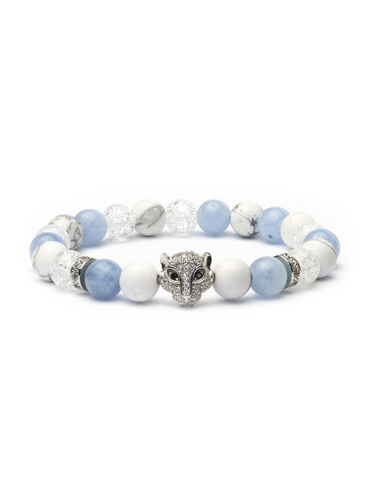 Damenarmband aus Steinen mit Panther D4934