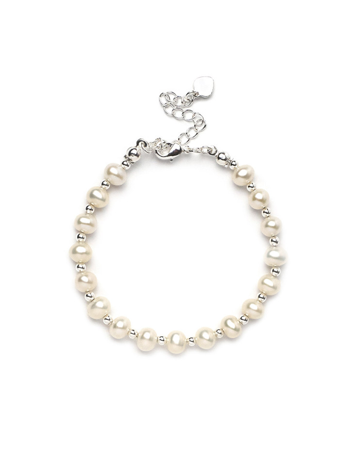 Armband aus natürlichen Perlen und Silber D4697