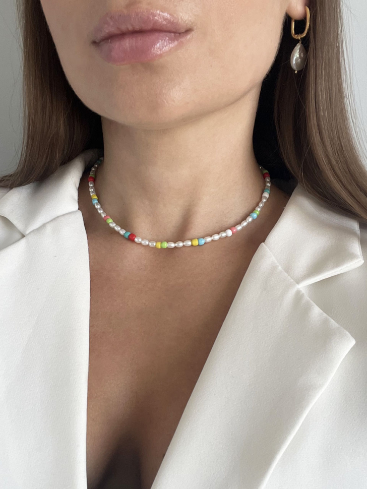 Perlen- und Perlenarmband-Choker D5105