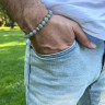 Herrenarmband aus Mondstein D4854