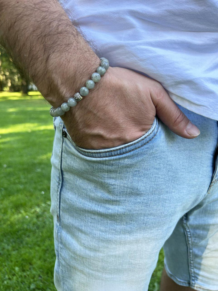 Herrenarmband aus Mondstein D4854