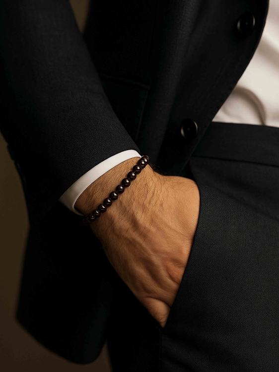 Men's bracelet with garnet 4676