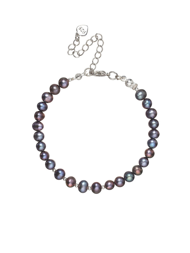 Schwarzes Perlenarmband D4696