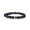 Herrenarmband aus natürlichem Mondstein mit 925er Silber (D4680)