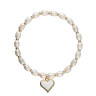 Perlenarmband mit Herz-Anhänger D4787
