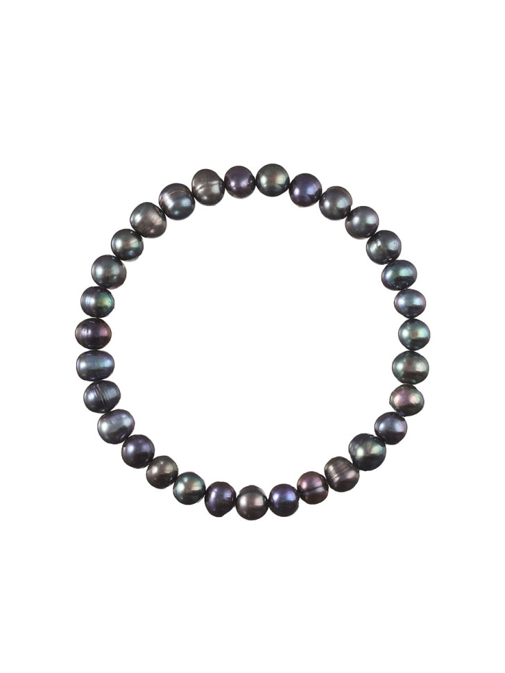 Schwarzes Perlenarmband D4693