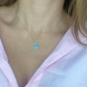 Hamsa-Anhänger-Halskette (925 Silber) Hand der Fatima D4715