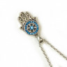 Hamsa-Anhänger-Halskette (925 Silber) Hand der Fatima D4715
