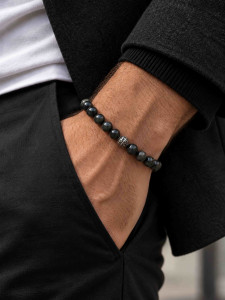 Herrenarmband aus echtem Mondstein (4680)