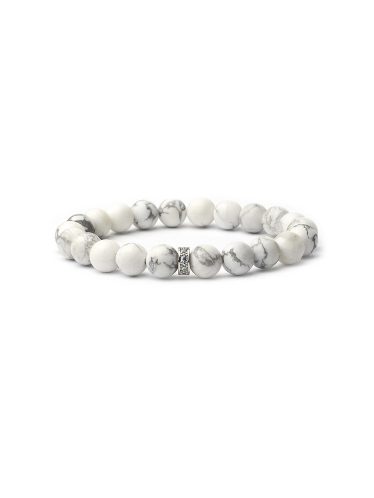 Kacholong-Armband mit Zirkonia D4595