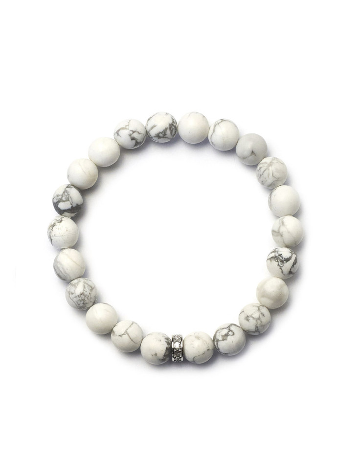 Kacholong-Armband mit Zirkonia D4595