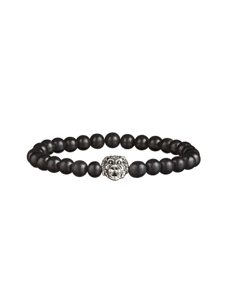 Shungit-Armband mit Löwenkopf D4560