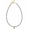 Spinell- und Perlenarmband-Choker mit Mondanhänger D5104